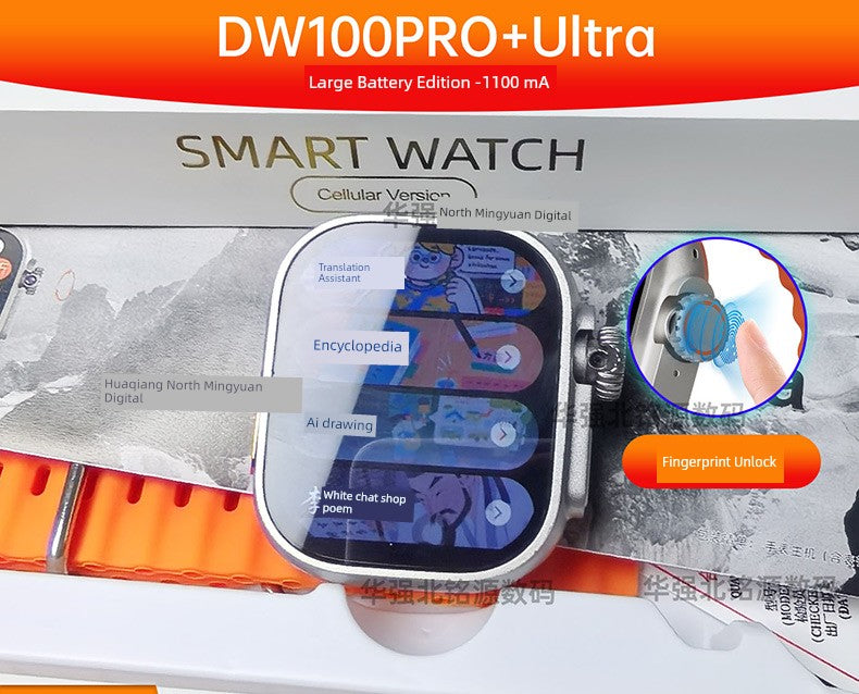Huaqiang North New Arrival Dw100pro + Ultra Top with Smart Watch Plug-in Card and Shuncheng 5.0 Teenagers