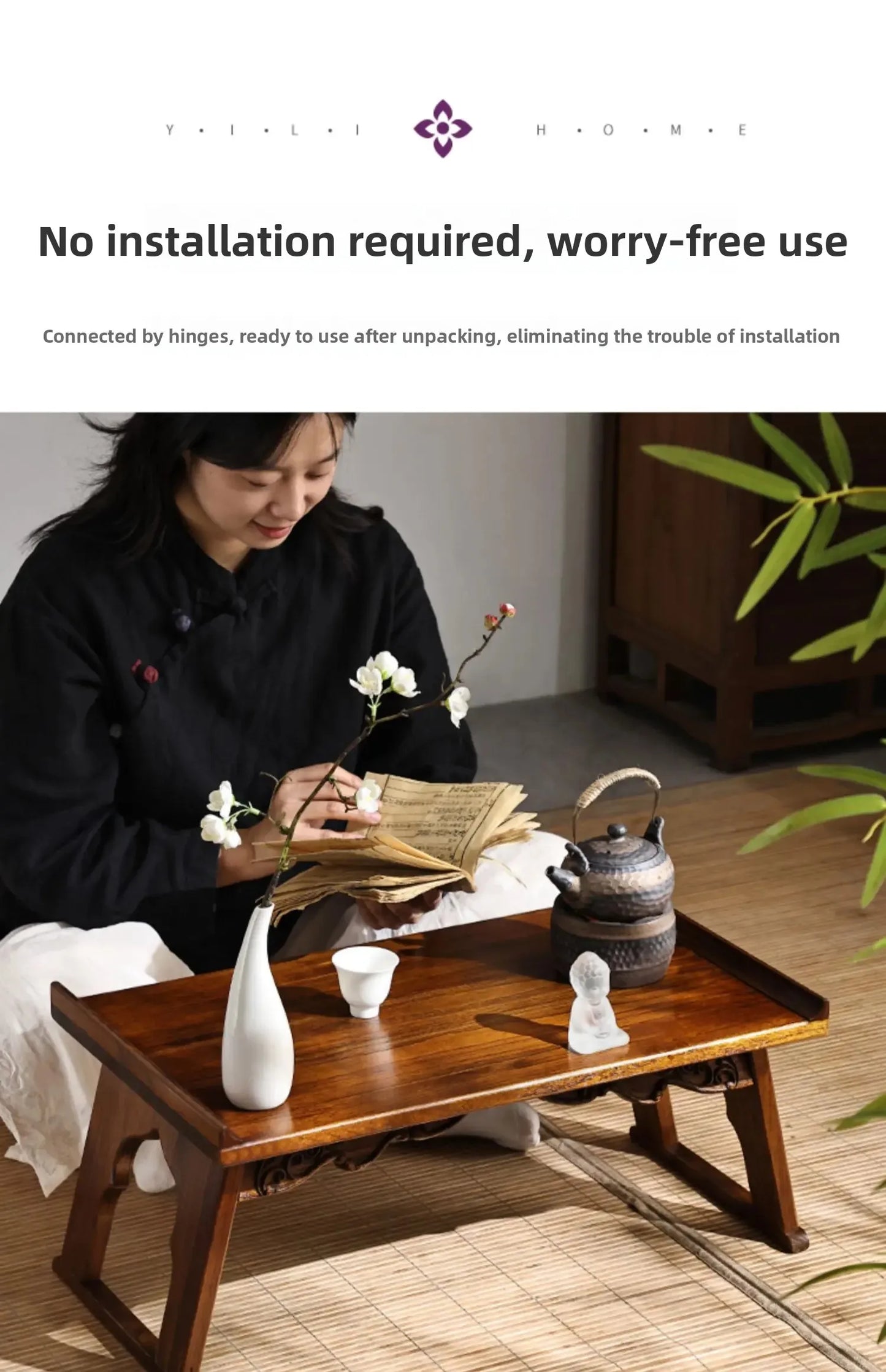 Wooden Tatami Bed, Wooden Bay Window Coffee Table, Foldable Window Seat Desk, Balcony Tea Table, Wooden Window Sill Table