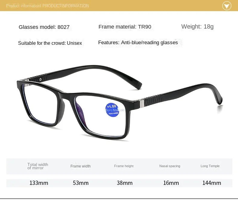 Intelligent Multifocal Progressive Reading Glasses for Men Women Near and Dual-use Automatic Adjustment Eyewear +100 +150 +400