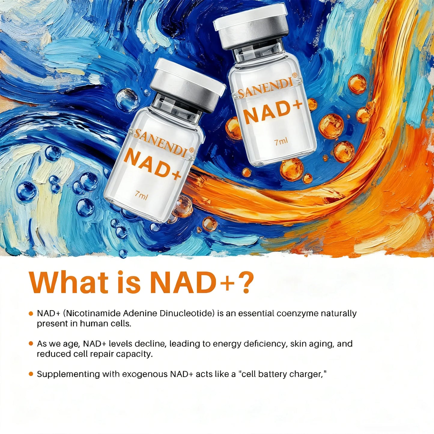 Sanendi Facial Skin Firming Serum NAD+ Age-defying Serum Skin Moisturizing and Replenishing Fine Line Minimizer Skin Care