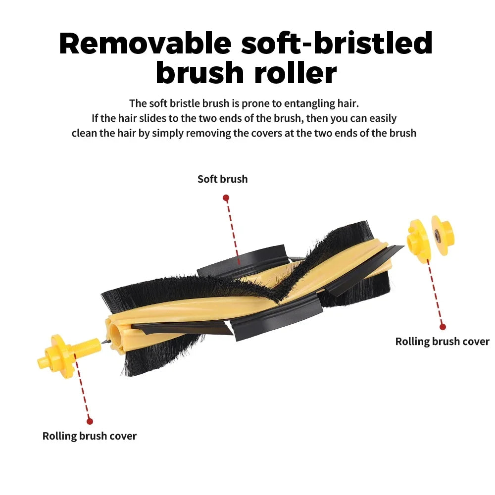 Main Roller Brush For Ecovacs OZMO 920 950 T5 T8 T8 Max T8 AIVI T9 N7 N8 Pro Yeedi 2 Hybrid Robot Vacuum Cleaner Spare Parts