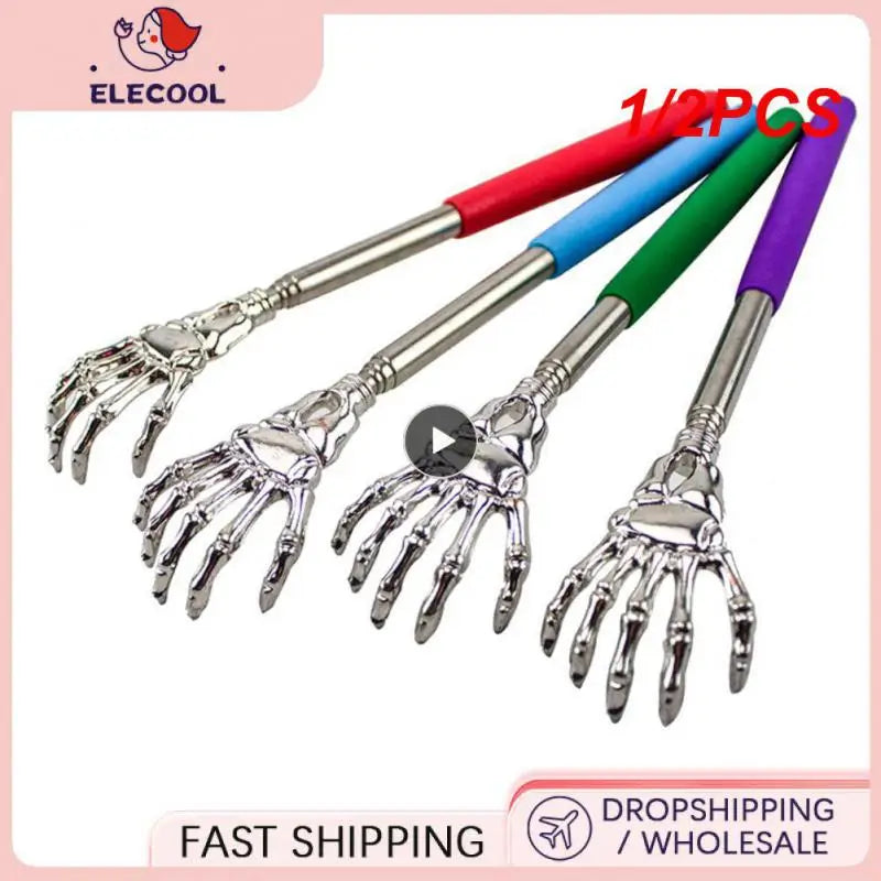1/2PCS Retractable Back Scratcher Stainless Steel Long Handle Body Scratching Massage Tool Portable Universal Black Blue Health