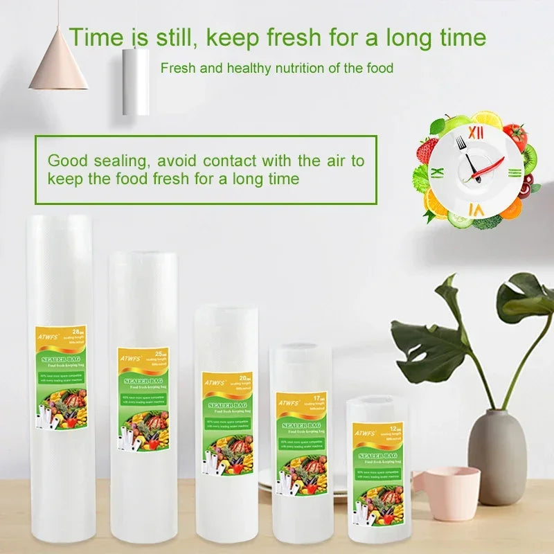 Vacuum Bag Packaging Food Vacuum Sealer Bags for Food Storage Keep Products Fresh Bag 12/17/20/25/28cm*500cm 1 Roll