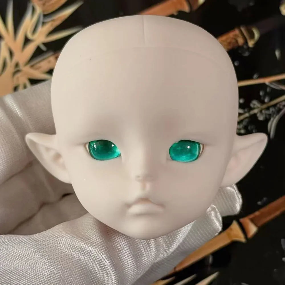 Cute 1/6 BJD Doll Head Handmade Elf Makeup Dolls White Eyelash 30cm Doll Kids Toy Gift Dolls for Girls