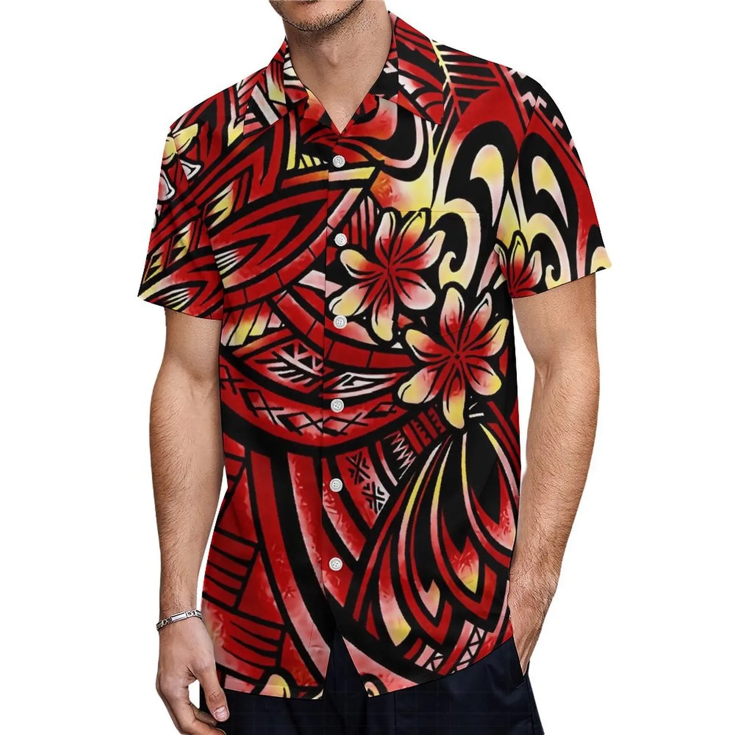 Custom Polynesian Tribal Couple Set Samoan Women'S Temperament Slim Dress Women'S Mermaid Maxi Skirt Men'S Shirt