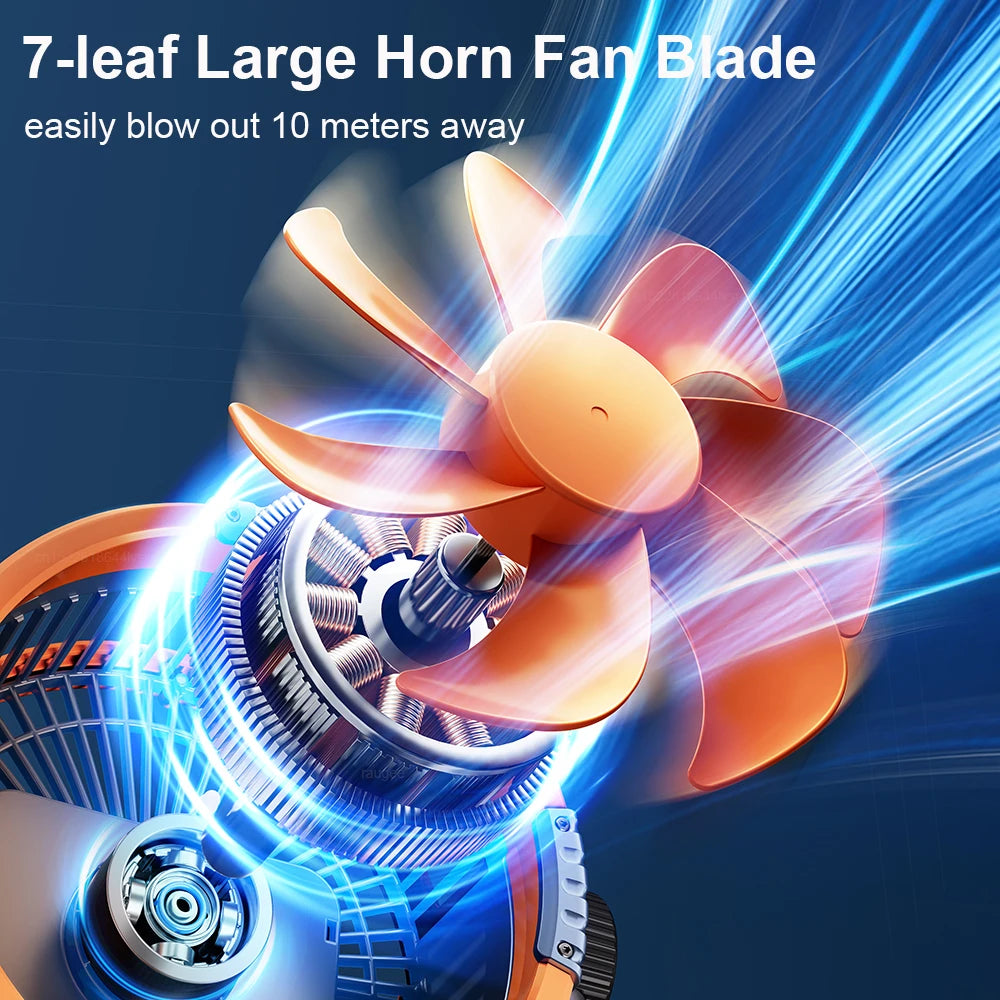 Camping Ceiling Fan 20000mAh Rechargeable USB Fan with Power Bank and LED Light Hook Air Circulators Wireless Ceiling Fan