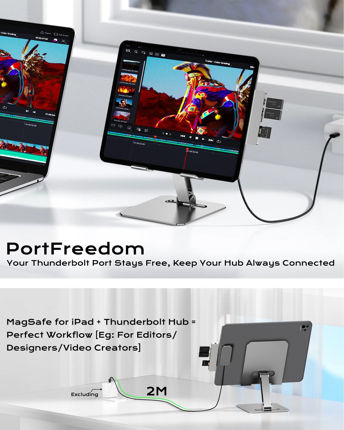 M30 Magnetic Wireless Charger for iPad Pro/iPad Air Fast Charging Smart Connector Charger with 5.56ft USB-C Cable(Adapter Not)