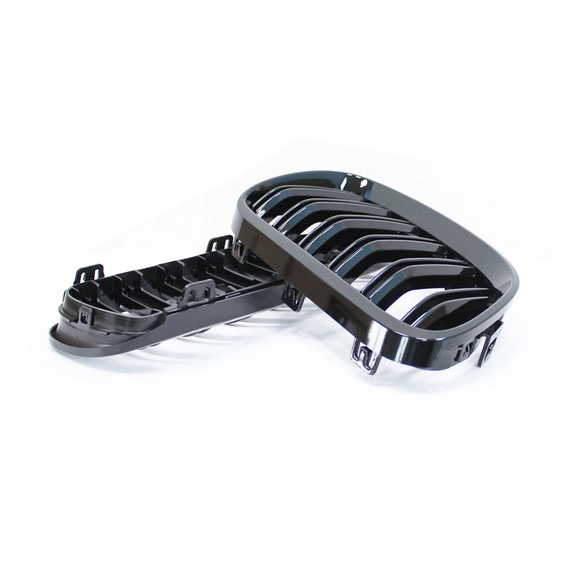 For BMW 3-Series E92 E93 M3 Coupe LCI 2010-2013 2Pcs Car Style Black Front Kidney Double Slat Grill Grille