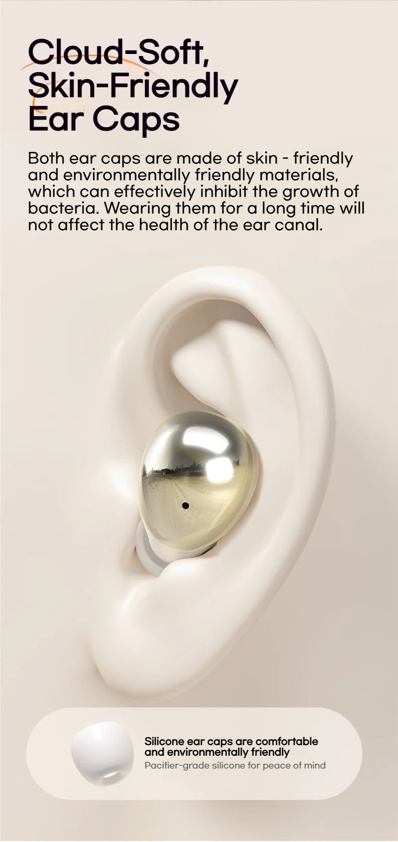 Sansui W42 Sleeping Earphones Wireless Bluetooth TWS Earbuds Invisible in-Ear Bluetooth 5.4 Headsets Physical Noise Reduction