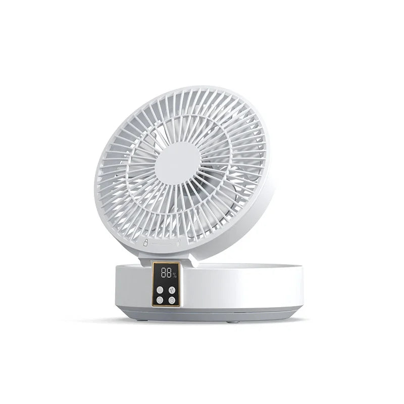 2023 New Fan With Remote Control Portable Wall-hanging Rechargeable Usb Electric Folding Fan Nightlight Air Cooler Household