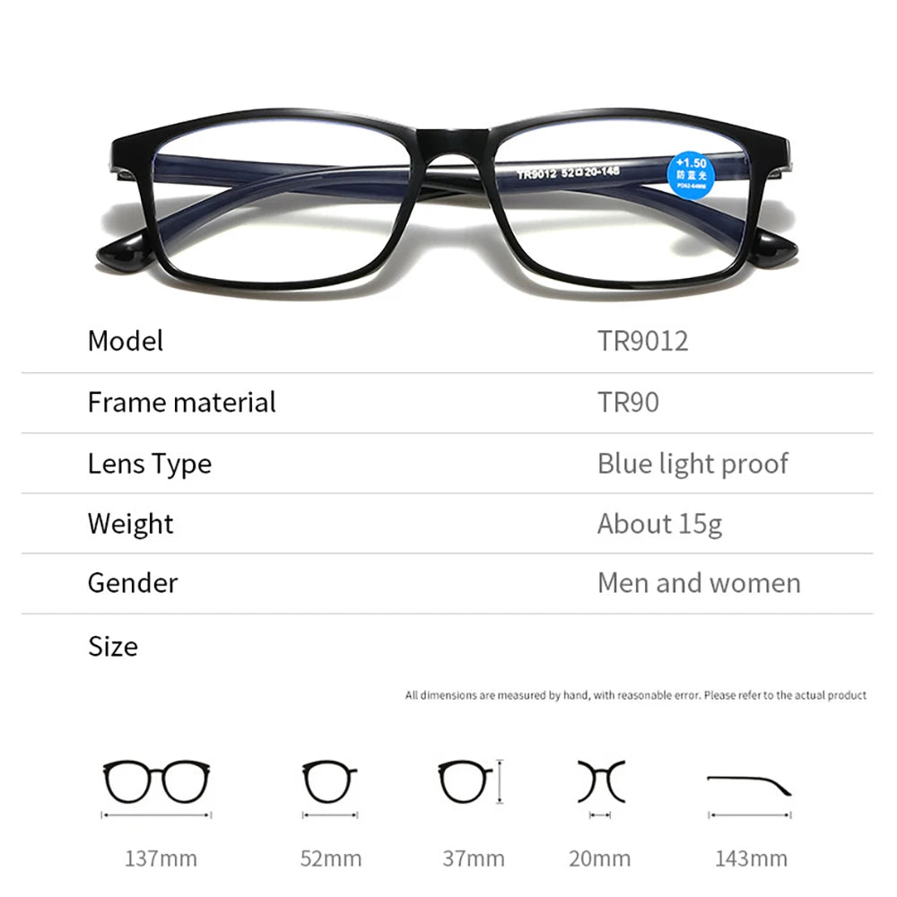 10 Pack Anti Blue Light Reading Glasses a Lot for Men Women Reader Eyewear Black Frame TR90 Cheap Presbyopic Glass +0.00 - 4.00