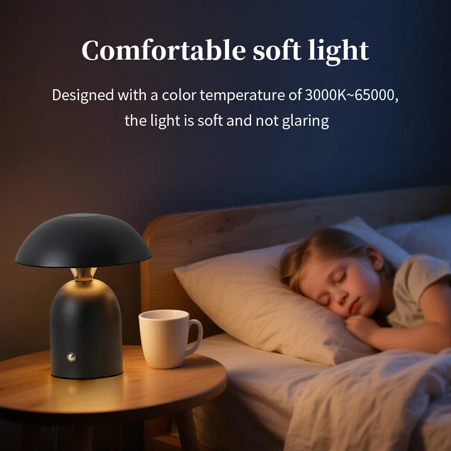 Minimalist Nordic Mushroom LED Desk Lamp Touch Dimming Bedhead Night Light Reading Light Restaurant Bedroom Decorative Lighting