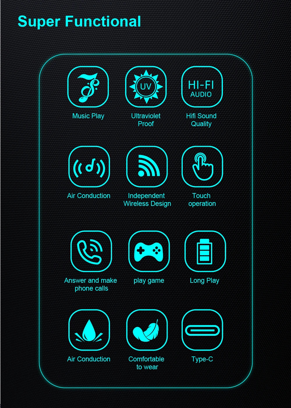 SG-15 Portable Outdoor Glasses Smart Music Sunglasses Earphones Wireless Bluetooth Headphone Hands-free Call Glasses For Driving