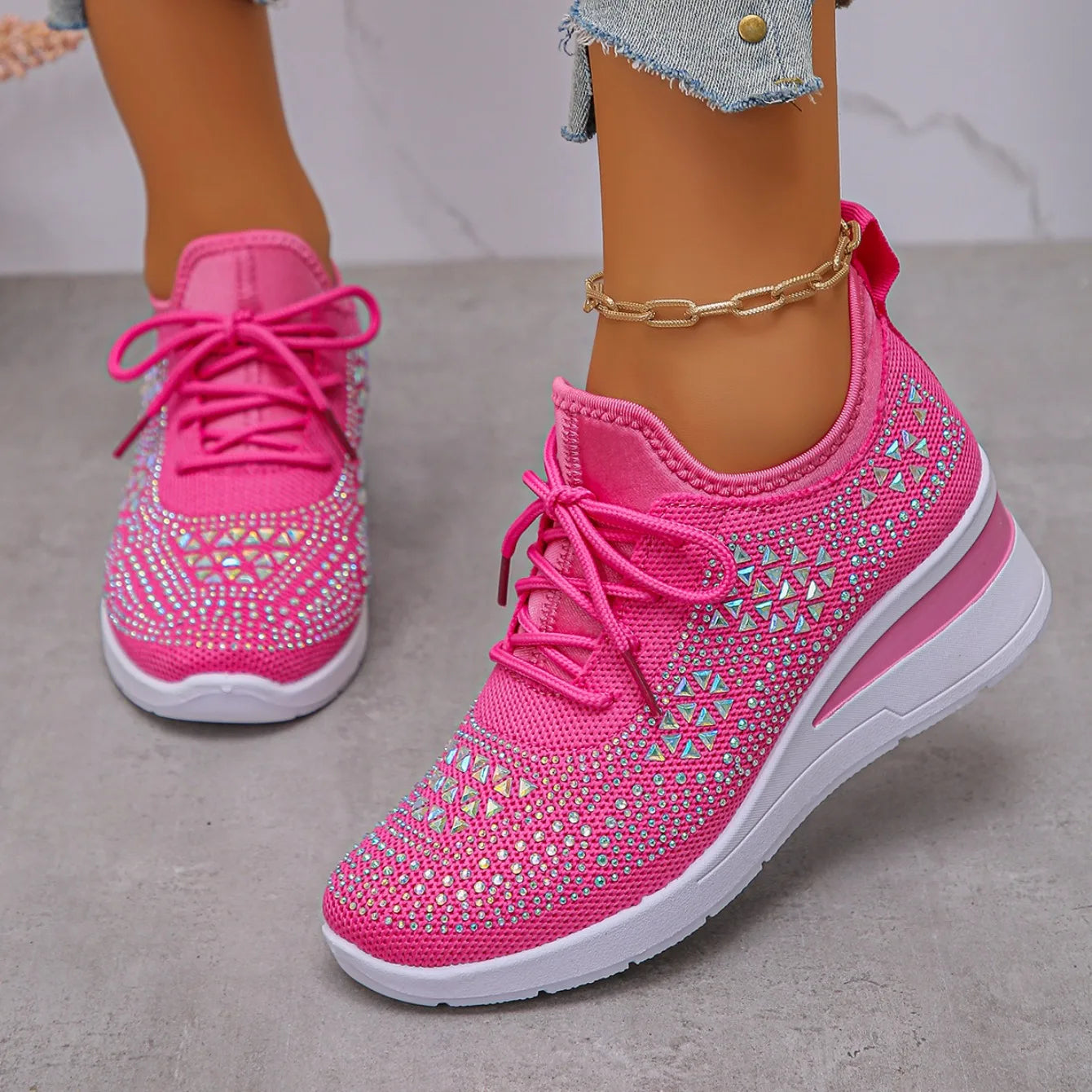 Women Sneakers 2025 New Mesh Outdoor Platform Sneakers Women Wedges Thick Bottom Breathable Casual Tennis Vulcanize Shoes Women