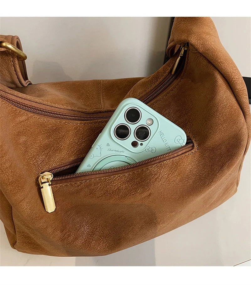 Fashion Soft PU Leather Tote Bags for Women Trend Female Simple Large High Capacity Shoulder Women Handbags Messenger Bags