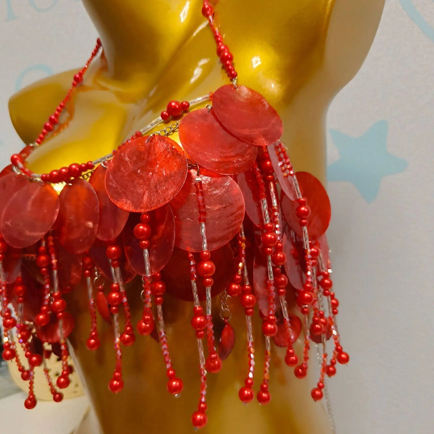 Handmade Sparkly Bohemian Mermaid Shell Beaded Halter Top Women Summer Beach Party Vacation Rave Outfit Sequins Beaded Bra Tops