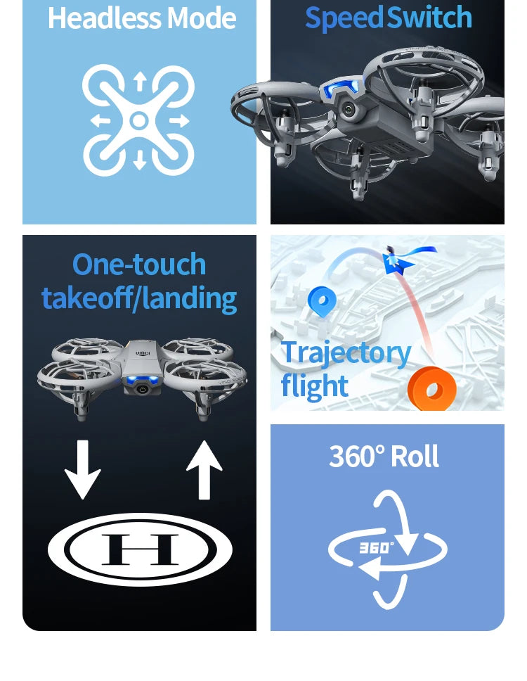 V8 Mini Drone 4K Profession HD Wide Angle Camera WiFi FPV RC Dron Height Keep Helicopter Foldable Quadcopter UAV Toys Gift