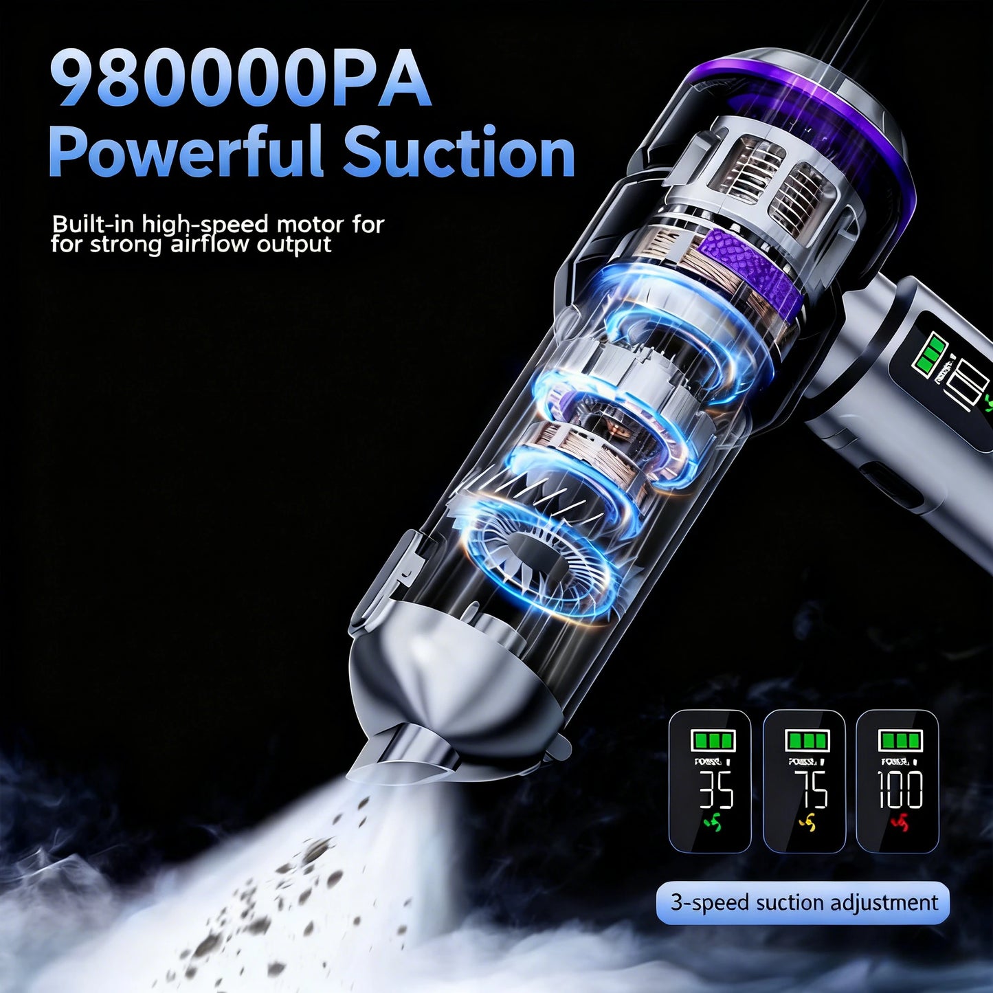 Car Vacuum Cleaner High Power Portable Handheld Wireless Brushless Motor Cleaning Machine Powerful Air Duster for Home Appliance