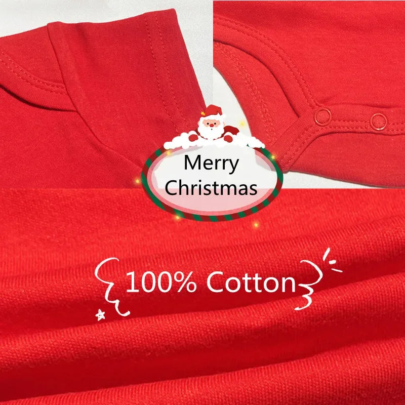 My First Christmas Baby Bodysuit Reindeer Antler Print Short Sleeve Newborn Romper Red Infant Boys Girls First Xmas Photo Outfit