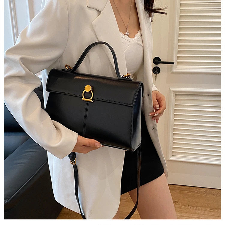 2025 New Classic Style Solid PU Square Shoulder & Crossbody Bags High Quality Sense of Luxury Simple Commute Handbags for Women