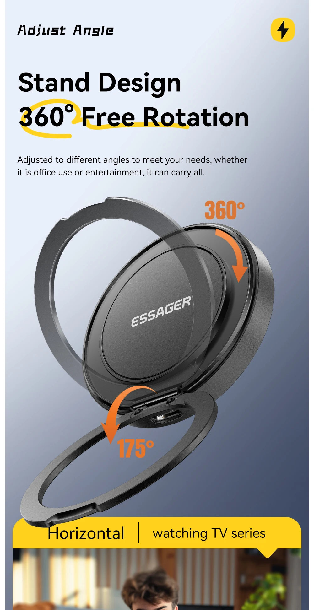 Essager Magnetic Wireless Charger With Holder 15W Fast Charging For iPhone17 16 15 14Pro Max Airpods Mini Wireless Phone Charger