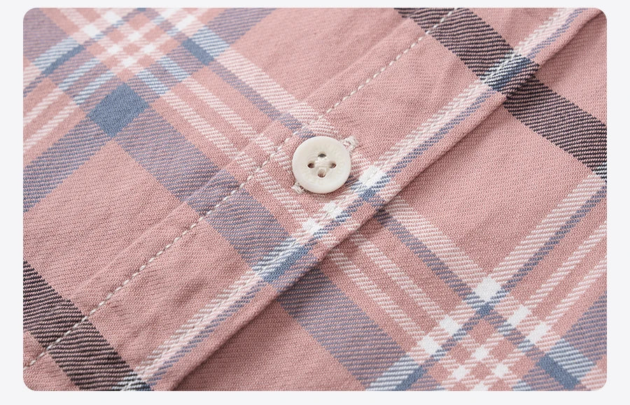 SIMWOOD 2025 Autumn New Oversize 100% Cotton Fabric Plaid Shirts Men Washed Vintage Check Shirts