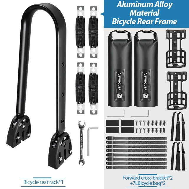 NEWBOLER Waterproof Bicycle Front Fork Bag Portable Bike Bag Bikepacking Luggage Bag Bicycle Rear Shelf Bicycle Luggage Carrier