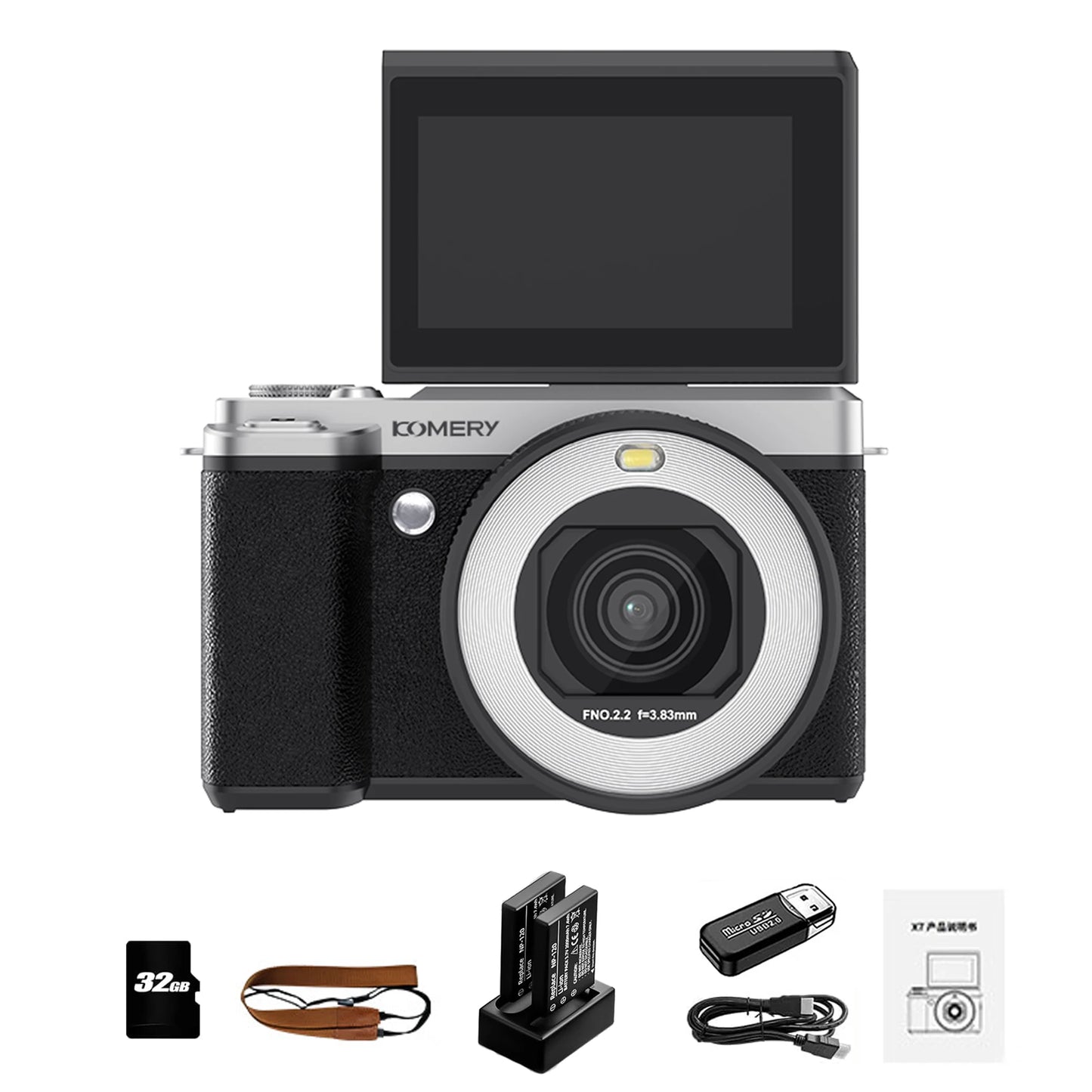 5K Digital Camera Auto Focus 80MP Vlogging Camera for YouTube and Anti-Shake Video Camera with Flash Dual Lens Selfile Camcorder