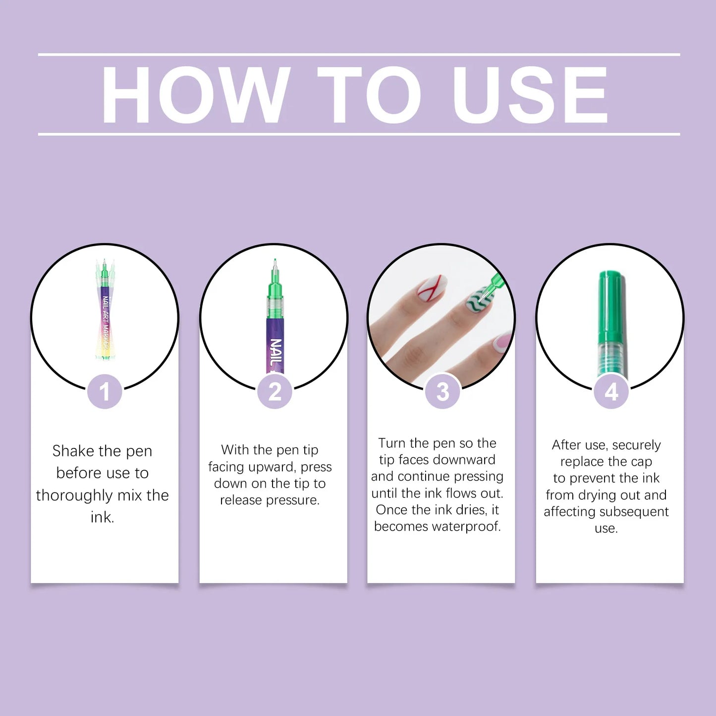 Multi-Color DIY Nail Art Pens Line Drawing and Detailing Tools for Nail Art Ideal for Manicure Nail Designs and DIY Nail Art Kit