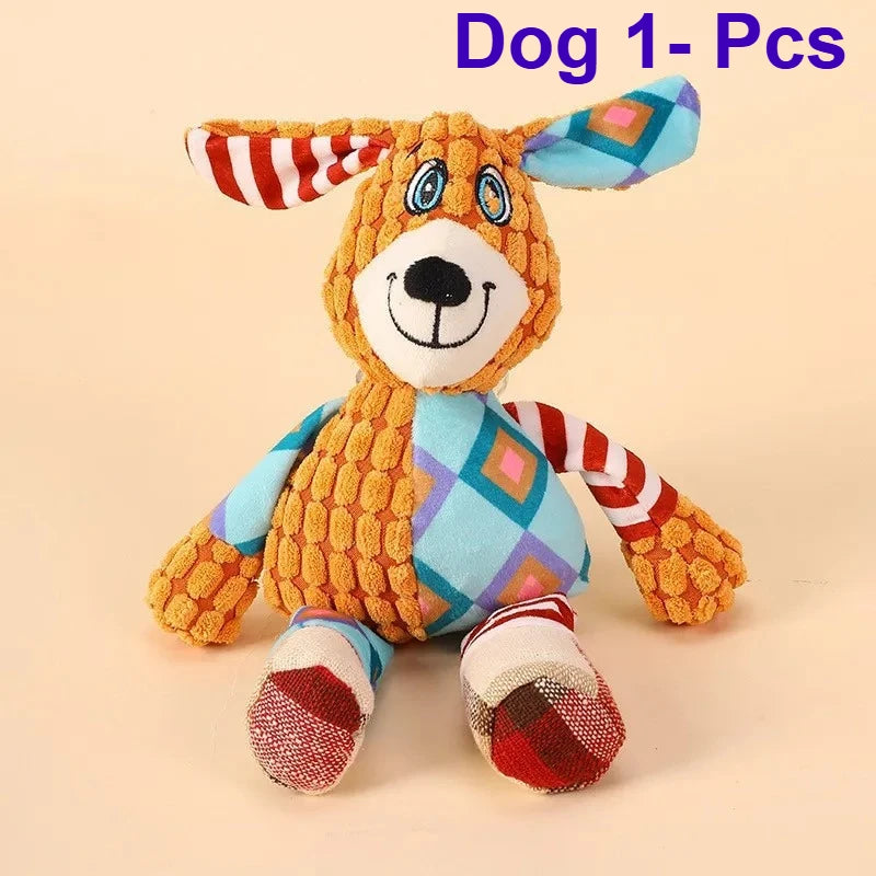 1/2 Pcs Pet Voice Toys Dog Plush Teeth Grinding Anti Bite Interactive Cat and Dog Supplies Self Hi Training Toys