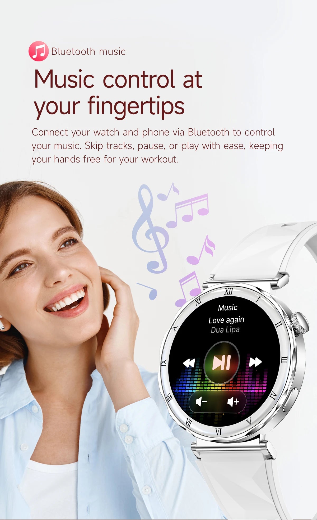 LIGE 1.19"Ultra-Slim AMOLED HD Display Fitness Tracker Smartwatch Bluetooth Call Heart Rate Monitor Waterproof Smart Watch Women