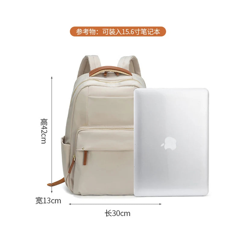 Luxury Laptop Backpacks for Women 15.6" Size Notebook Bag Large Cabin Space Business Travelbag Ladies Bookbags Big Zipper Pocket