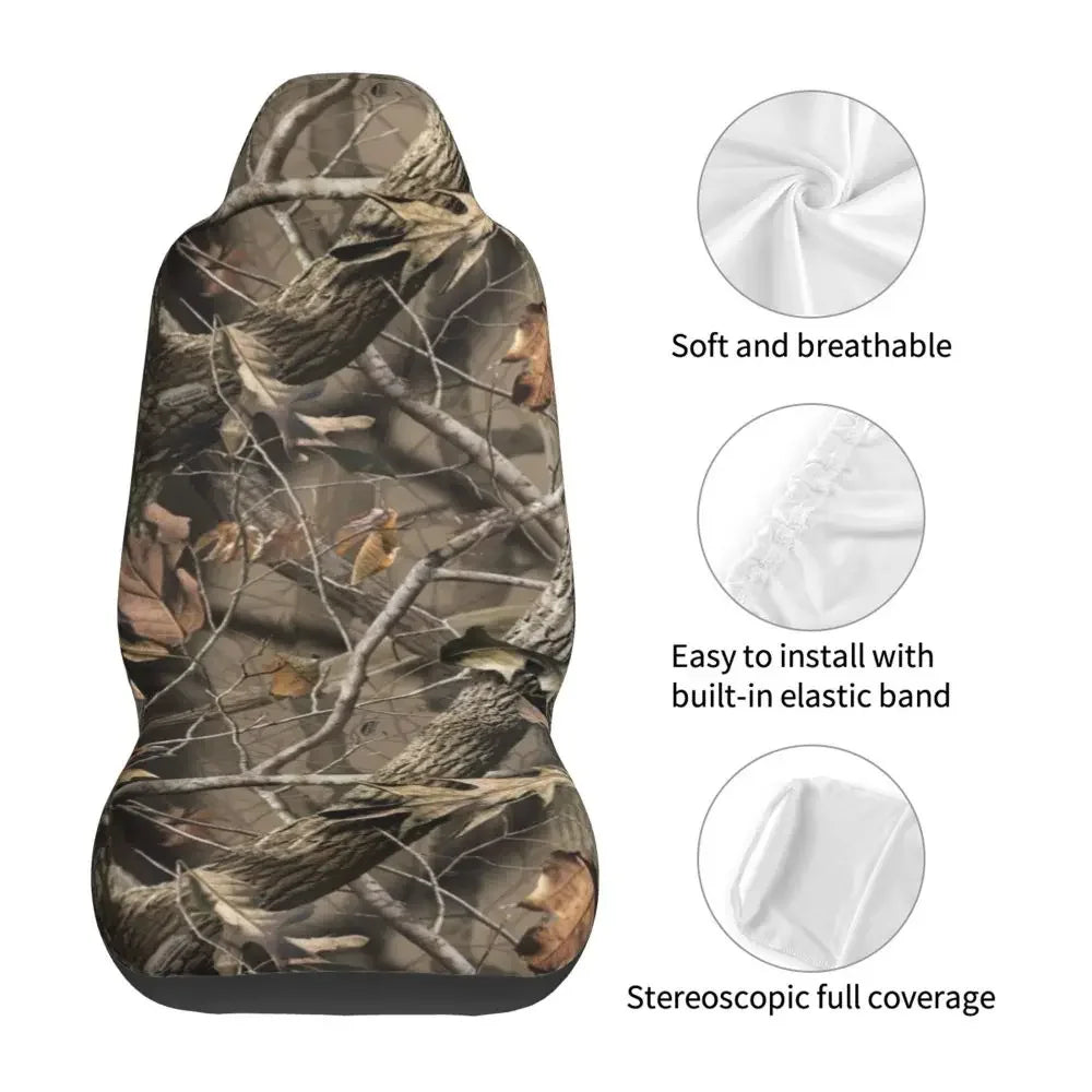 Camouflage Hunting Universal Car Seat Cover Four Seasons For SUV Tree Car Seat Covers Fiber Seat Protector