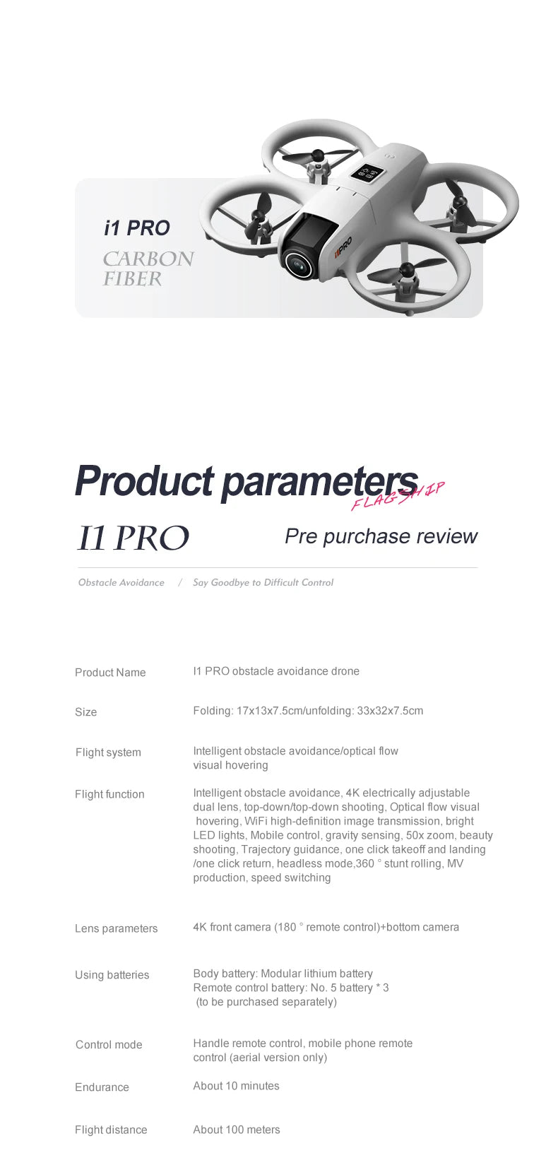 i1PRO Mini Drone Professional 8K HD Camera Drone 5G WIFI FPV UAV With screen remote control Avoidance Aerial Quadcopter Toy Gift