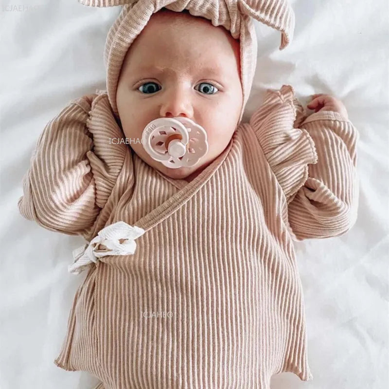 Newborn Girl Clothing Sets For Kids Knitted Cute Top Pants Suit Baby Girls Outfits White CostumeChildren Clothes Winter Spring