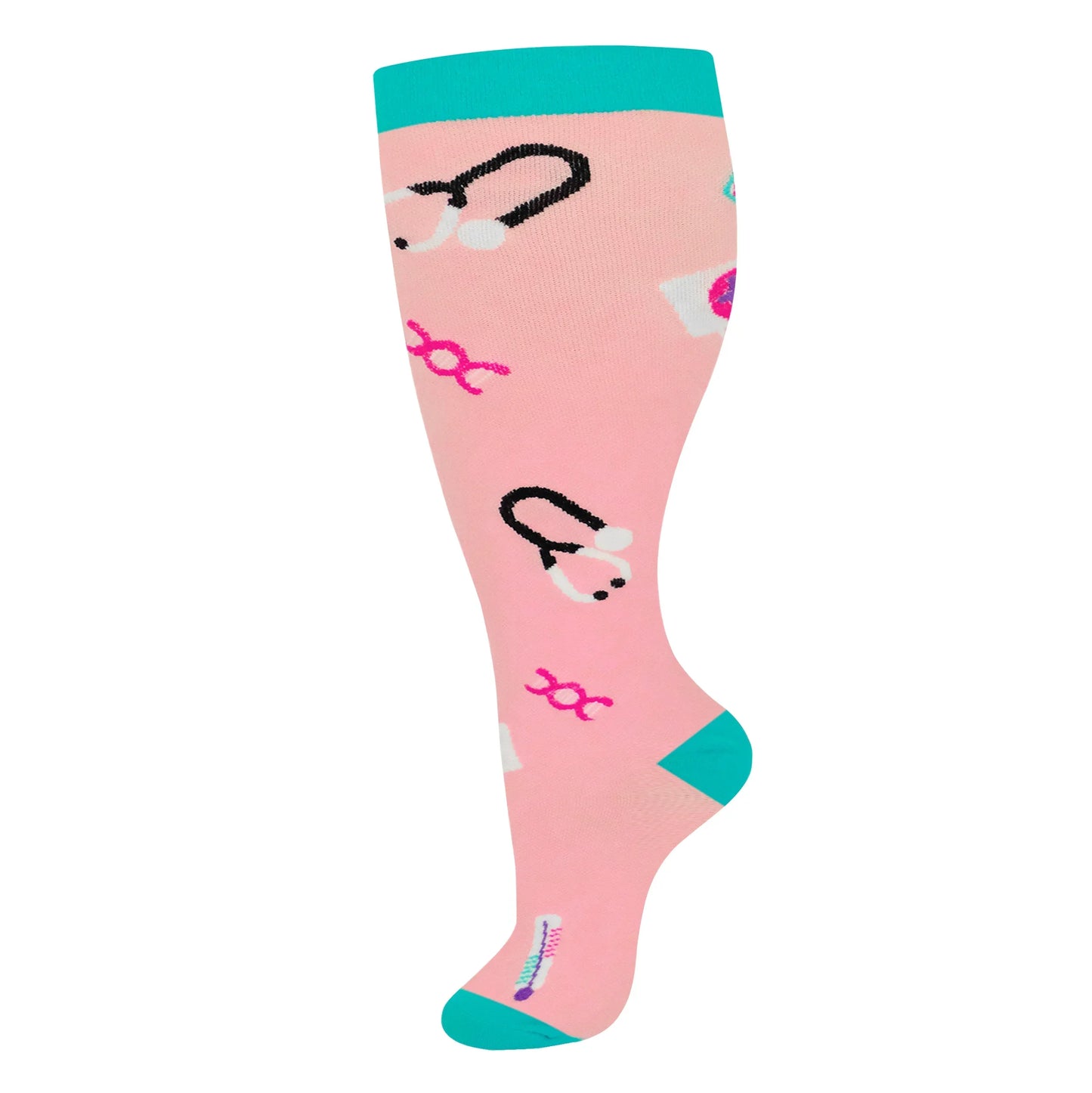 Plus Size Compression Socks for Women Men 20-30 MmHg Wide Calf Extra Large Knee High Flight Sock for Circulation Support 2XL-4XL