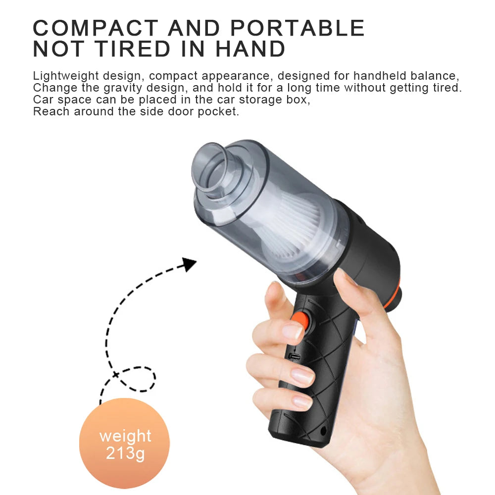 Wireless Car Vacuum Cleaner 120W Cordless Dust Handheld Auto Portabale Vacuum High-power Vacuum Cleaner For Home Office Car