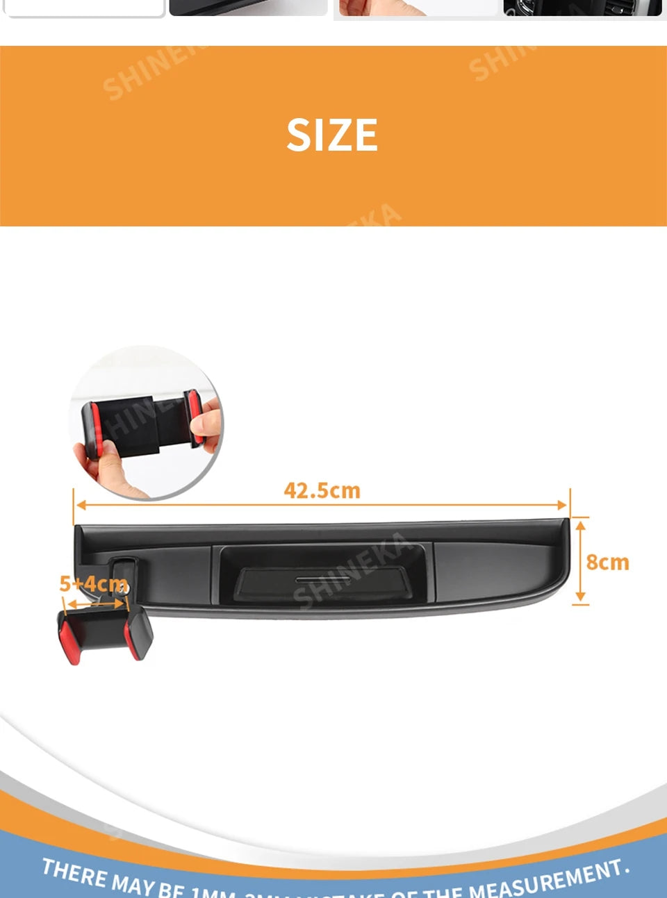 SHINEKA Car Center Console Mobile Phone Holder Storage Box GPS Bracket For Dodge RAM 1500 2012-2017 Interior Accessories