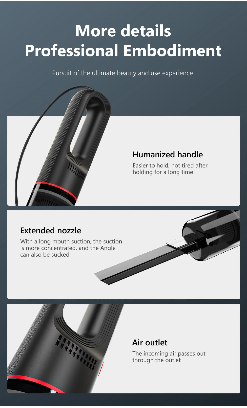 Carsun 5000Pa Wired Car Vacuum Cleaner - Portable Compact for Efficient In-Car Cleaning