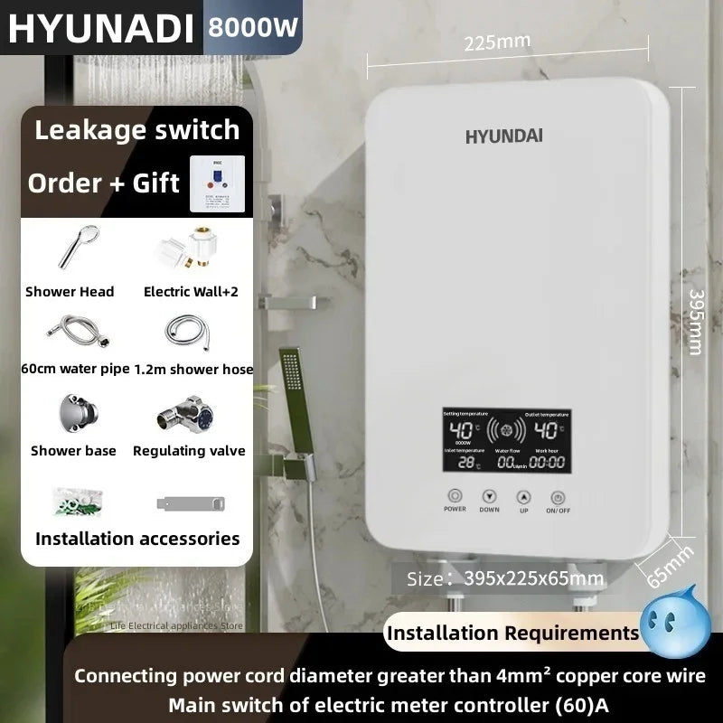 Intelligent Electric Water Heater Tankless Water Heater Household Fast Hot Bath Machine Apartment Hotel Bathroom Hot Shower