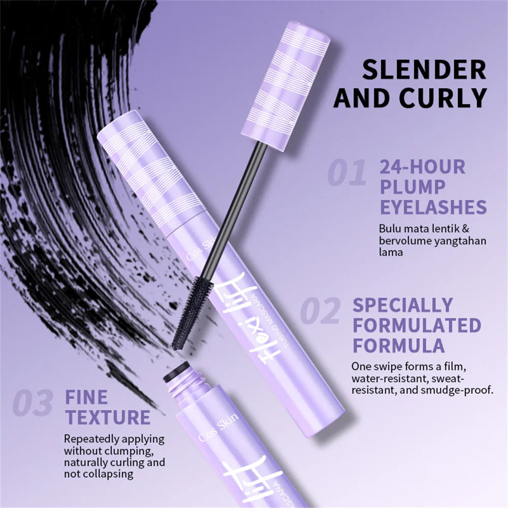 5D Waterproof Mascara Lengthening Eyelashes Long Lasting Sweatproof Mascara Black Silk Fibre Make Up Beauty Korean Cosmetics New