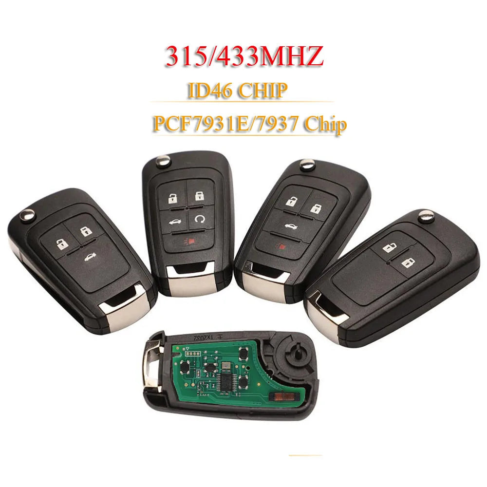 jingyuqin 315/433Mhz ID46 PCF7931E /7937 Car Remote Key For Chevrolet Cruze Aveo Epica Lova Camaro Impala Trax Orlando 2/3/4 BTN