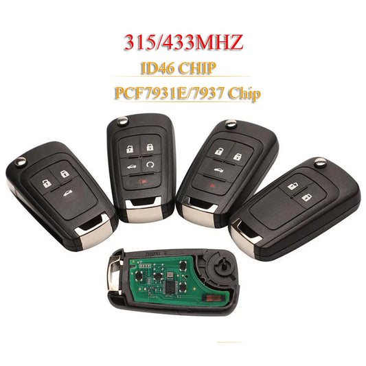 jingyuqin 315/433Mhz ID46 PCF7931E /7937 Car Remote Key For Chevrolet Cruze Aveo Epica Lova Camaro Impala Trax Orlando 2/3/4 BTN