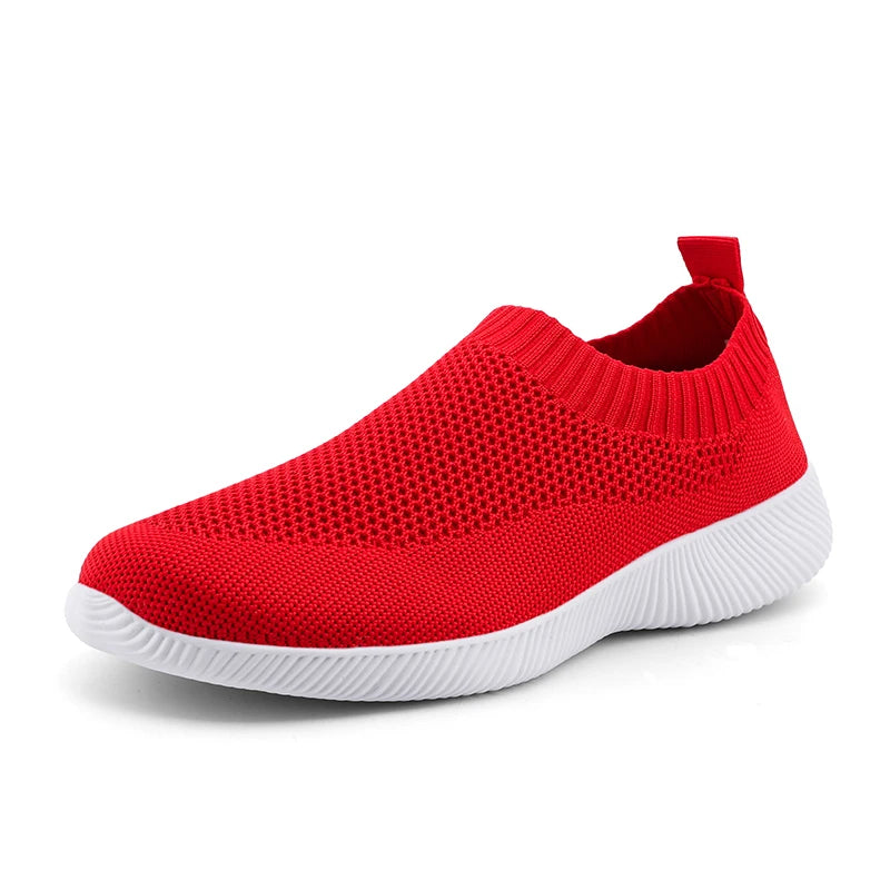 2024 Spring Women Shoes Knitting Sock Sneakers Women Flat Shoes Casual Breathable Sneakers Flats Walking Shoes for Women