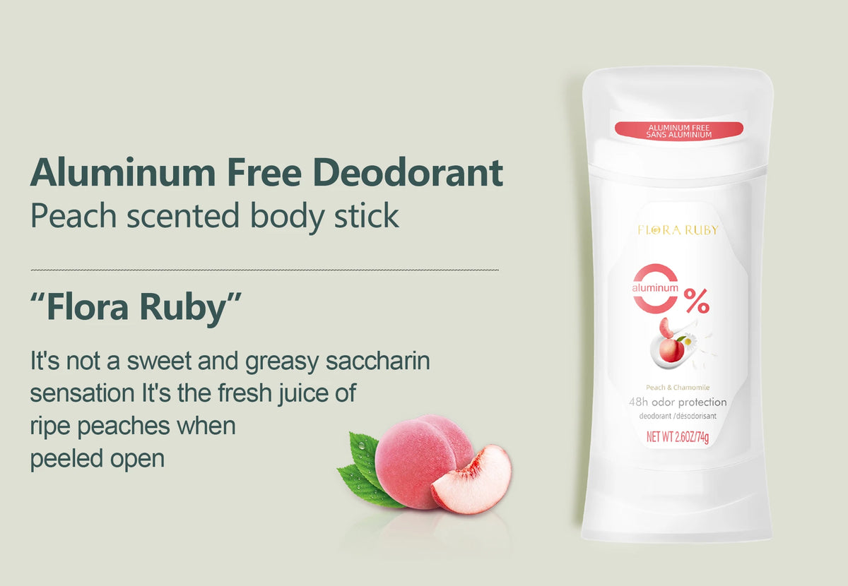 2PCS/Set Body Odor Remover，Deodorant stick，Aluminum Free，48H Natural Flower Scent Deodorize, Long Lasting and Refreshing Dryness