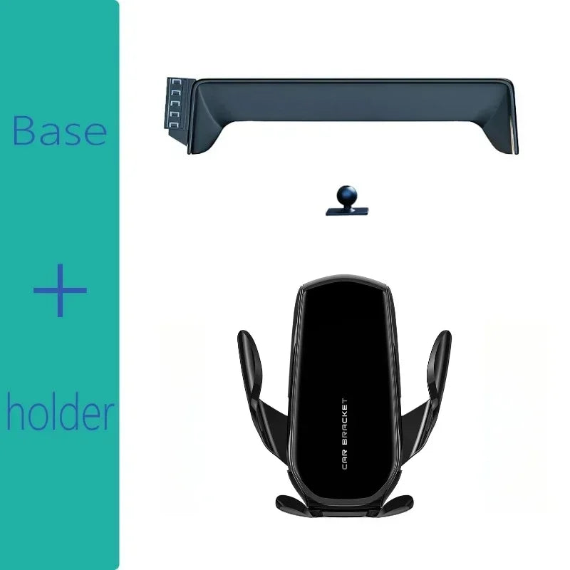 Car Phone Holder Screen Mount For Volkswagen Atlas 2024 2025 Wireless Charging Stand Navigation Bracket Glasses Storage Box