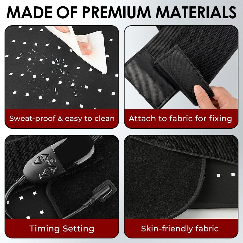 Red Infrared Light Therapy Pad LED Beauty Devices 210pcs LED Bead Red Light Belt for Face and Body Back Knee Hands Feet Relief