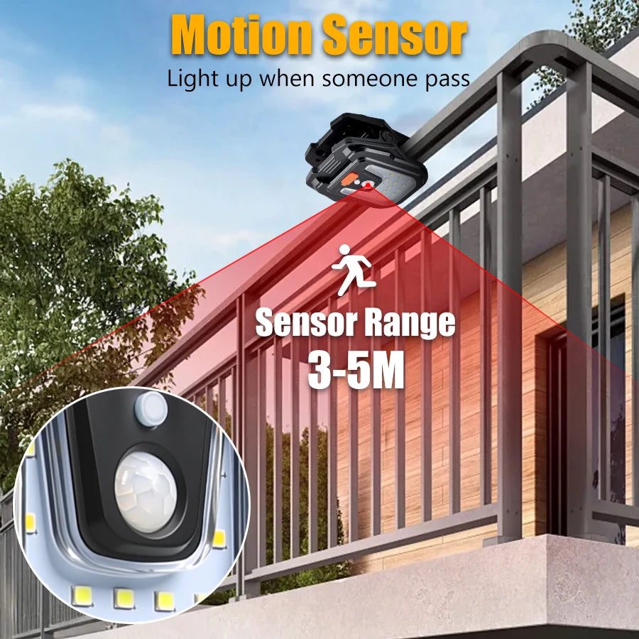 9900LM Solar Garden Outdoor Lights Clip Light Motion Sensor Waterproof Camping Lamp Rechargeable for Landscape Garden Decoration