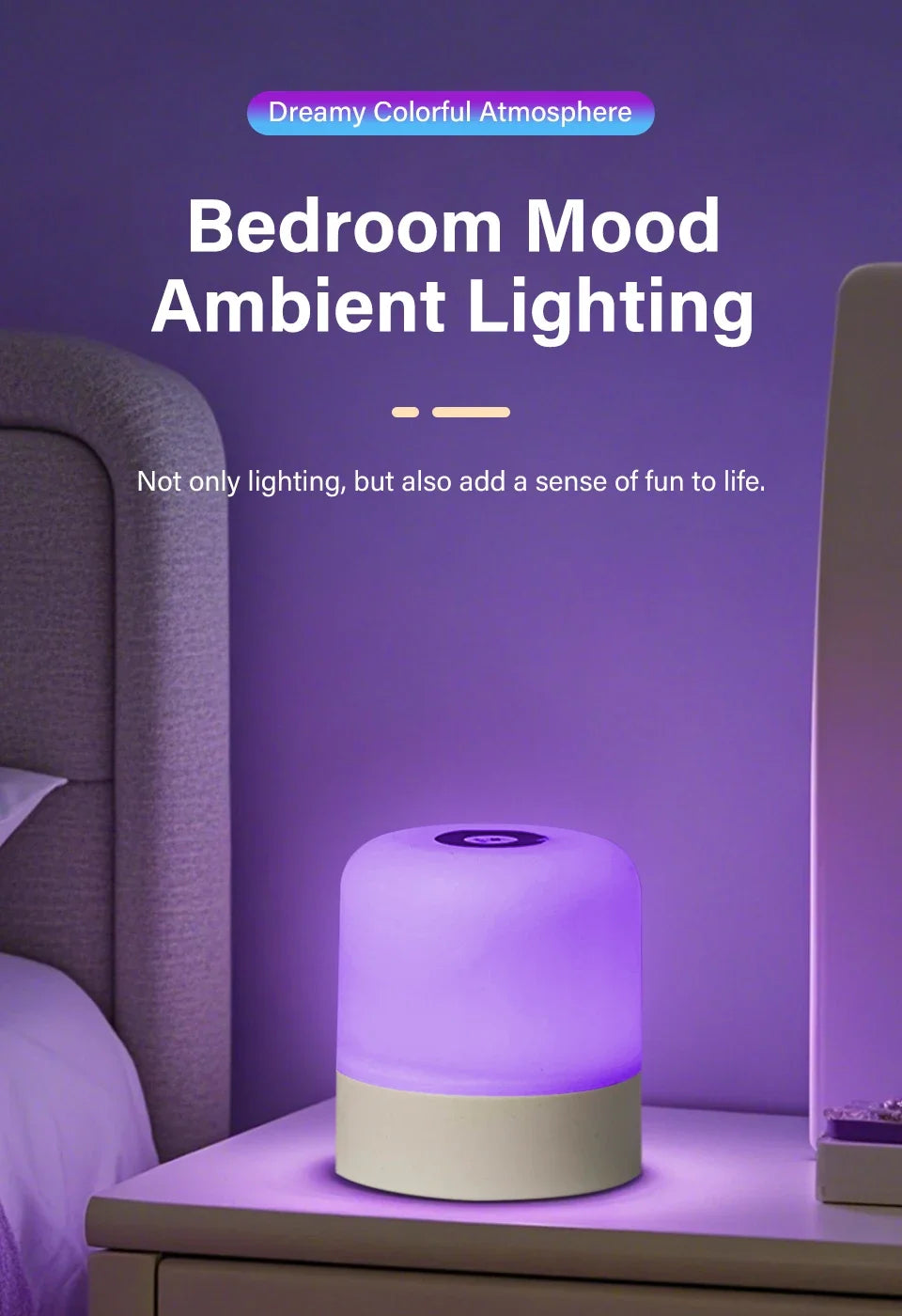 LED Table Lamp Touch Bedside Lamp 13 Color Changing Night Light Room Decor Remote Dimmable Rechargeable Bedside Night Lamp