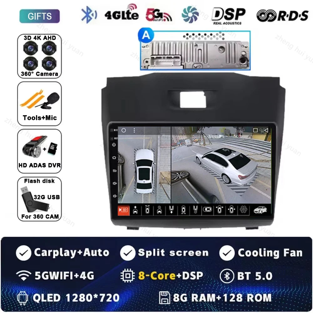 Android 15 Car Carplay Player For Chevrolet Holden S10 TRAILBLAZER COLORADO ISUZU DMAX GPS Radio Audio Multimedia Stereo BT Navi